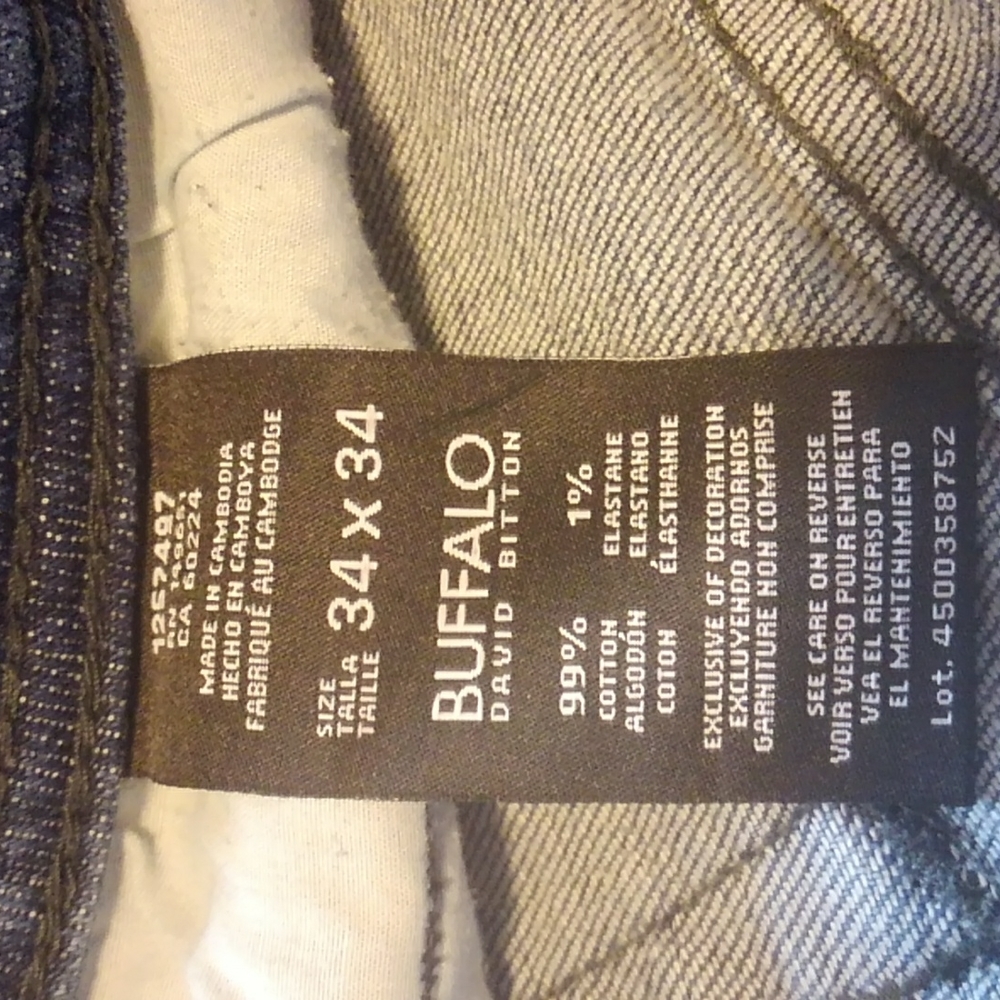 Buffalo David Bitton Jackson-X Straight Leg Denim Blue Jeans 34 X 34 - Picture 6 of 8